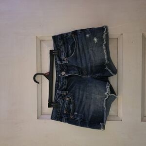 American Eagle Outfitters Blue Jean Shorts Distressed Cut-Off